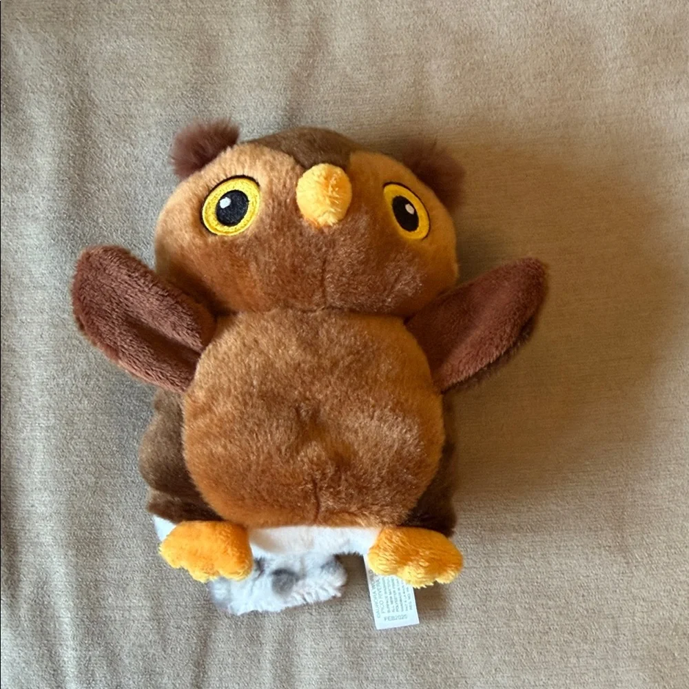 Plush Brown Owl Small plushie - Cozy Brown and Yellow Companion